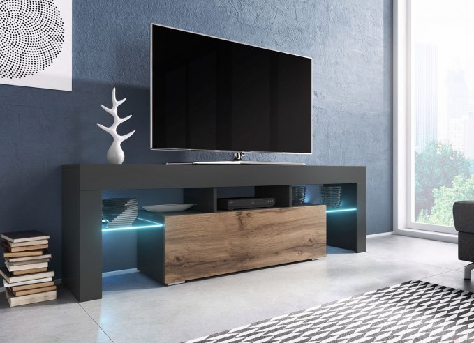 Malý tv stolek antracyt dub wotan TORO 138 cm