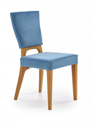 Jídelní židle dřevo masiv, medový dub / modrá WENANTY