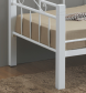 Bílá postel jednolůžko 90x200 KENIA - kov / dřevo