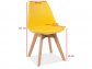 Jídelní židle plastová KRIS - žlutá / dub