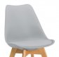 Jídelní židle plastová KRIS - šedá světlá / buk