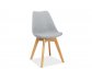 Jídelní židle plastová KRIS - šedá tmavá / buk