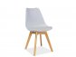 Jídelní židle plastová KRIS - bílá / buk