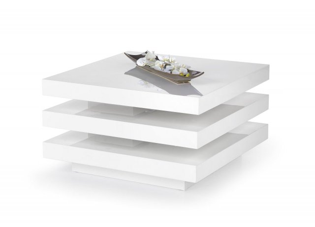 Konferenční stolek bílý designový variabilní INGRID
