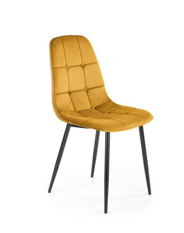 Žlutá luxusní židle do kuchyně kovová K417