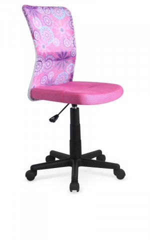 Dětská židle k psacímu stolu růžová vzorovaná DINGO