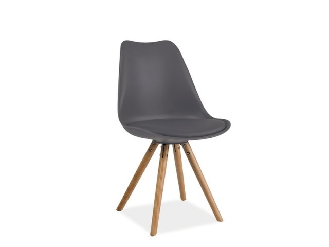 Jídelní židle šedá plastová designová ERIC