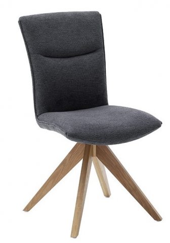 Kvalitní dřevěná otočná židle jídelní antracit ODENSE