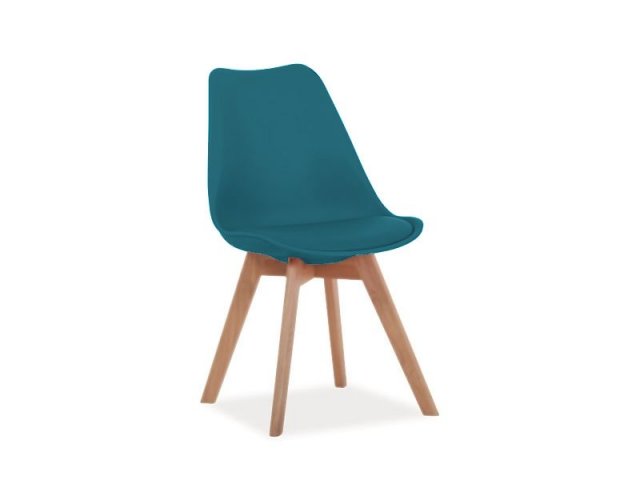 Jídelní židle plastová KRIS - mořská / buk
