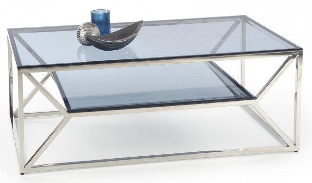 Kovový konferenční stolek se sklem AURORA