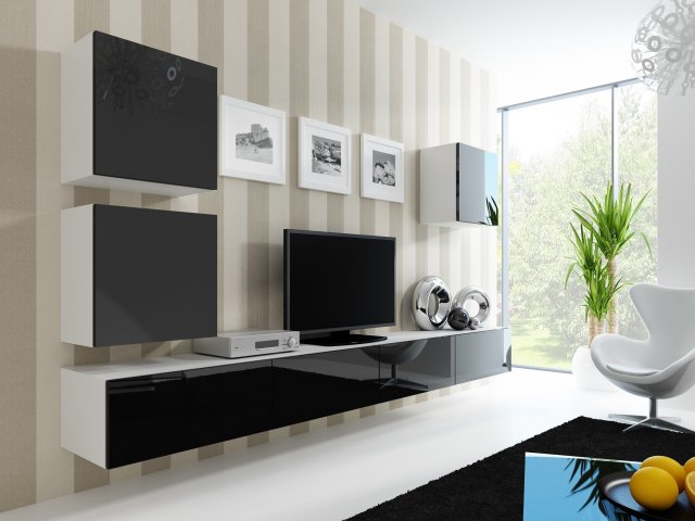 Moderní obývací sestava bílo černá VIGO 22