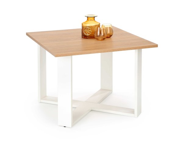 Malý levný stolek konferenční bílý CROSS