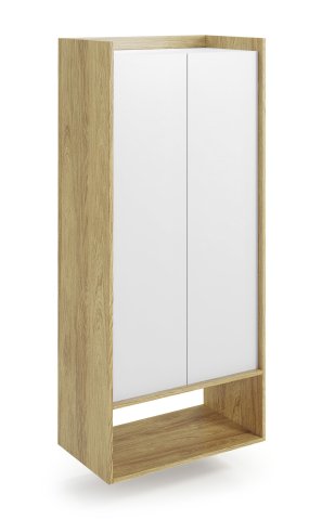 Moderní šatní skříň hikora bílá MOBIUS 2D
